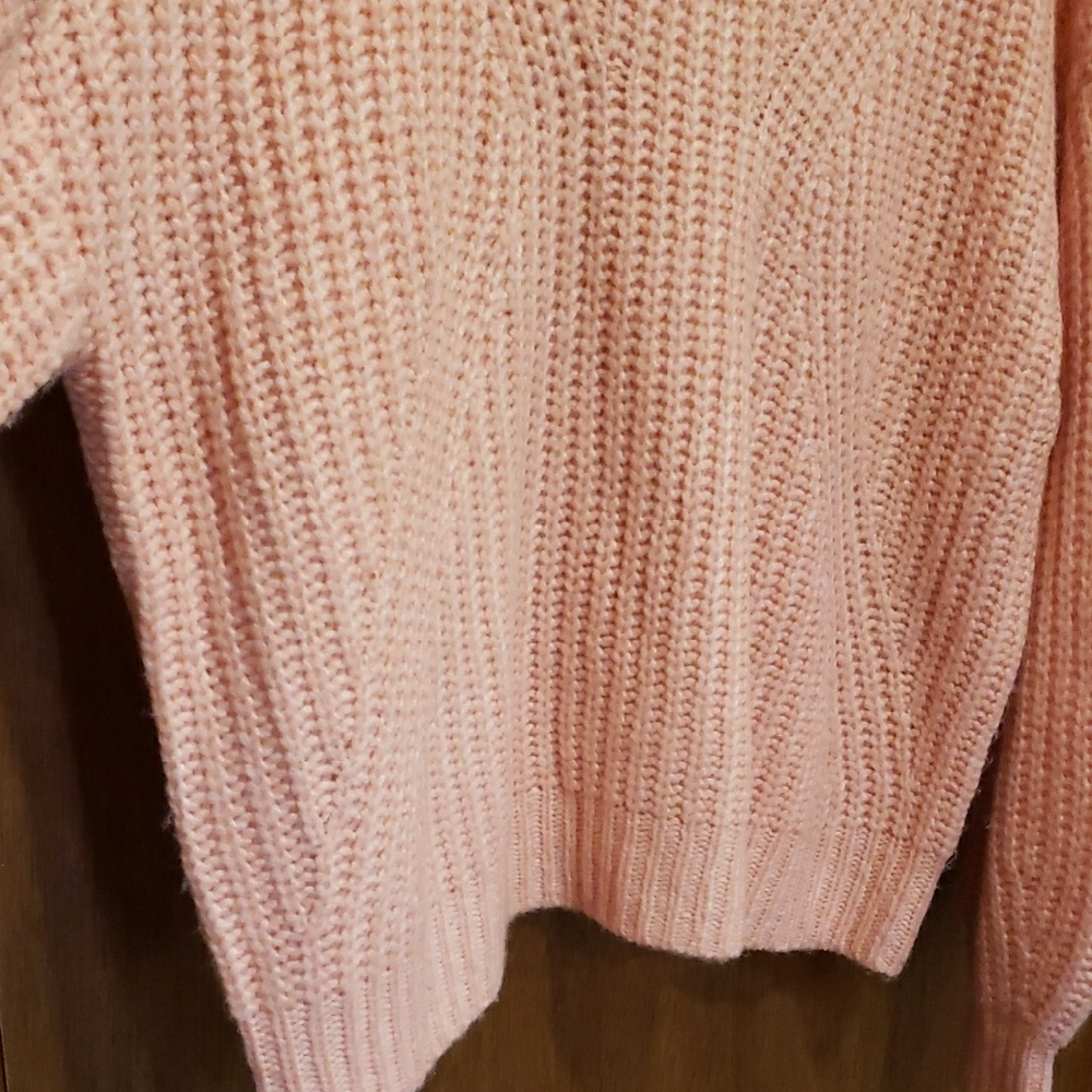 A New Day Chunky Blush Pink Crewneck Knit Sweater - Picture 5 of 8